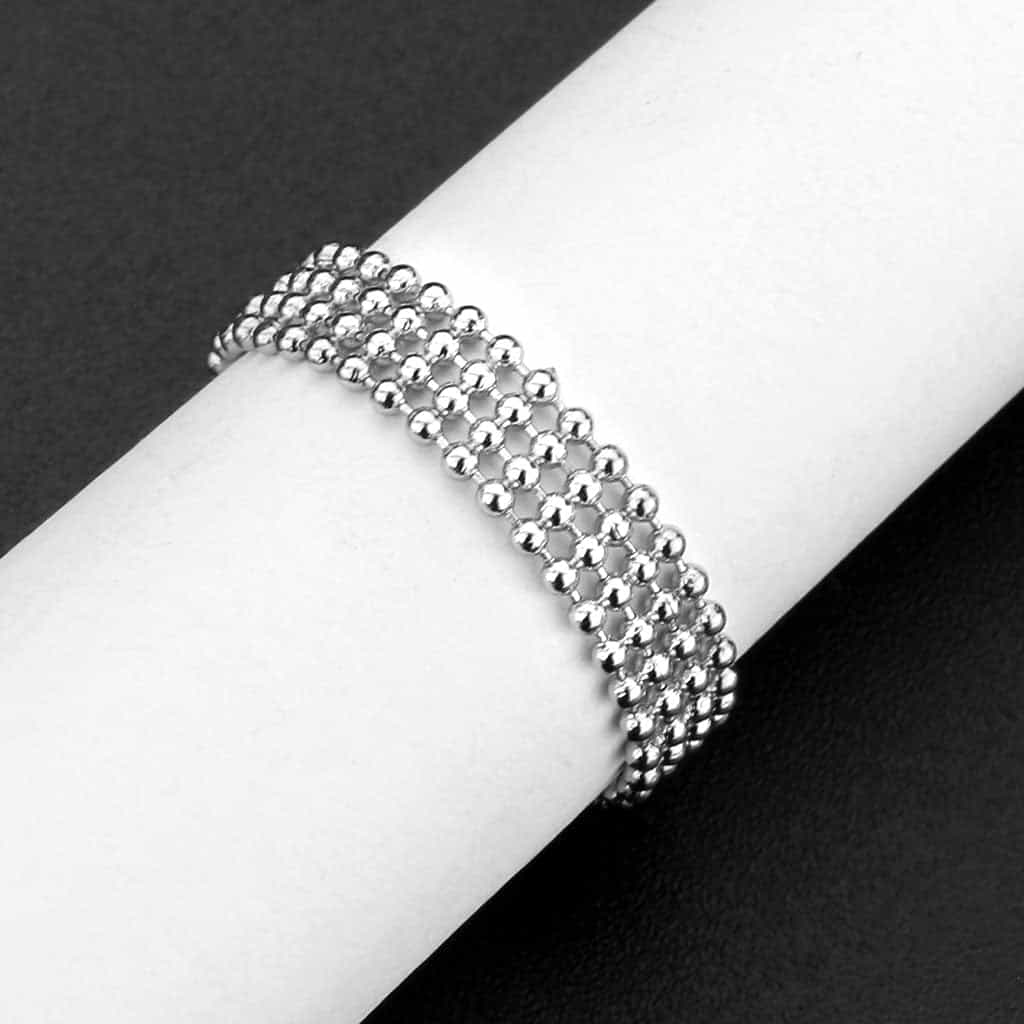 Brass Ball Bead Multi-Strand Stretch Ring view 4