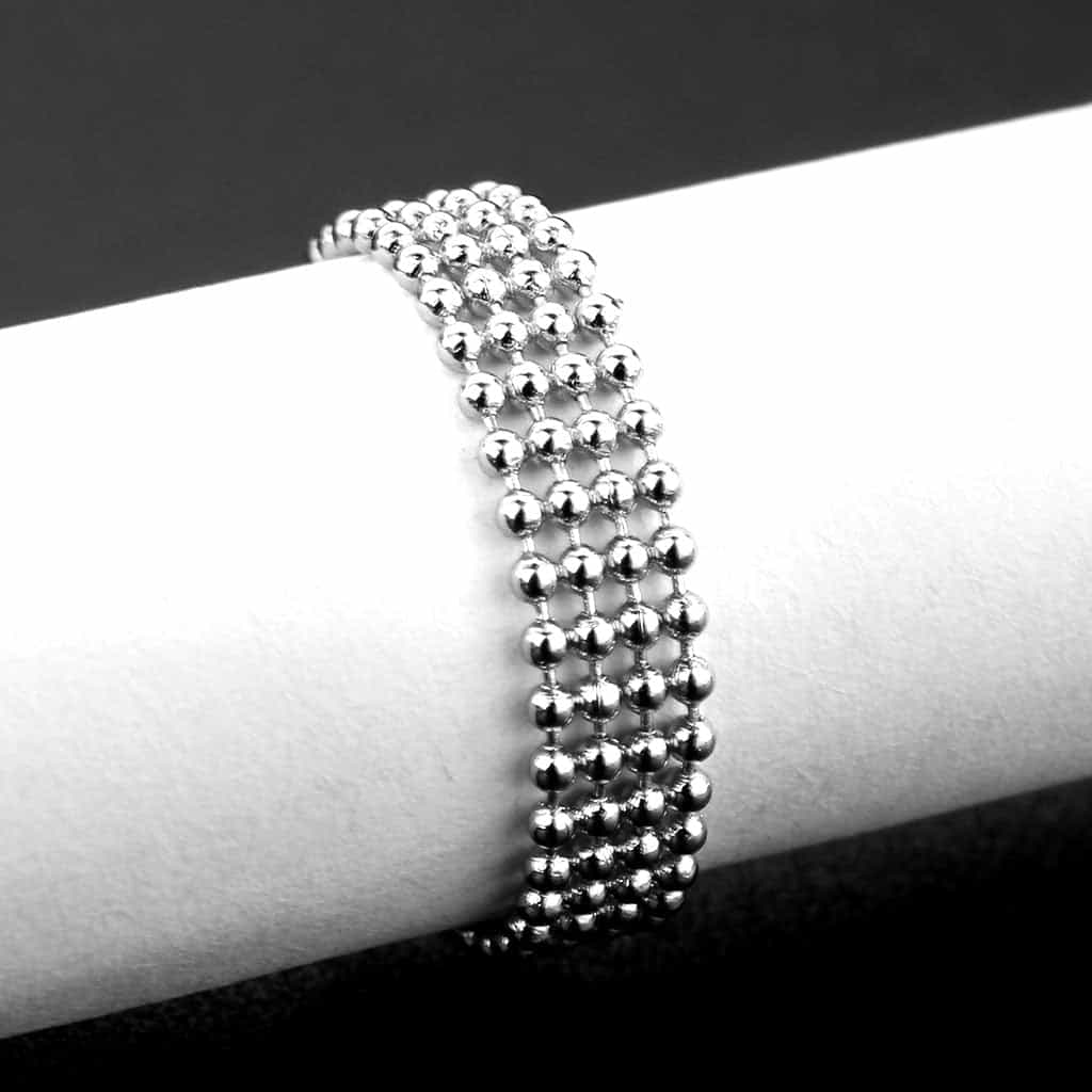 Brass Ball Bead Multi-Strand Stretch Ring view 14