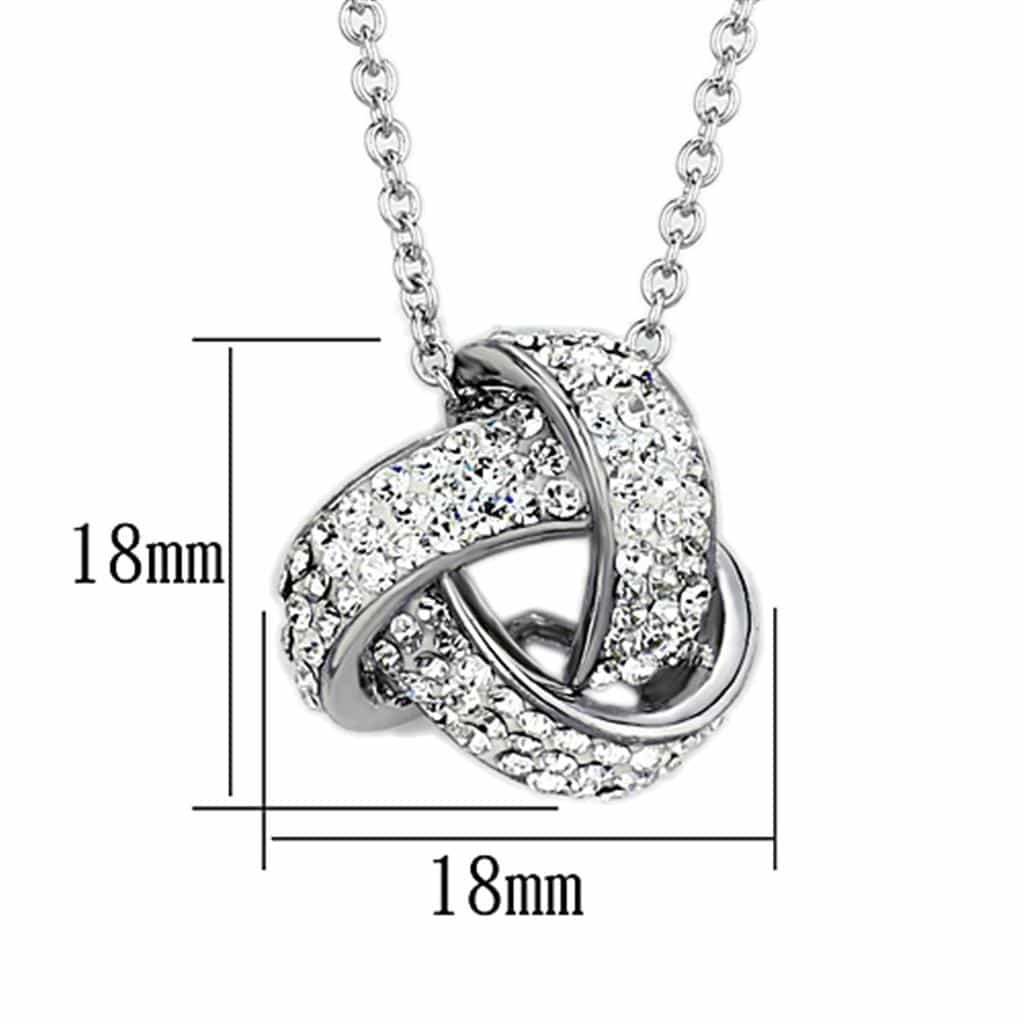 Brass CZ Pave Love Knot Ball Pendant Necklace view 4