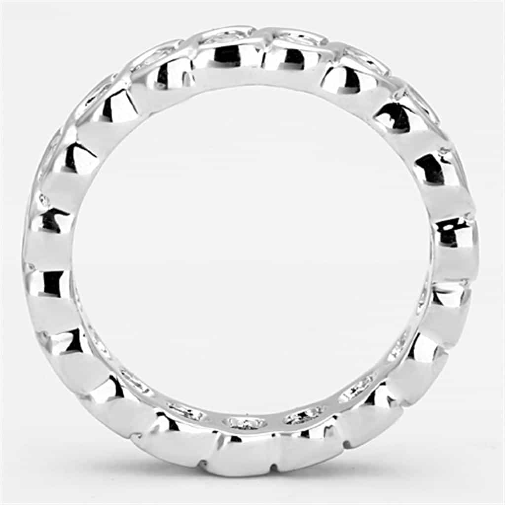Brass CZ Bezel Round Eternity Band Ring view 6