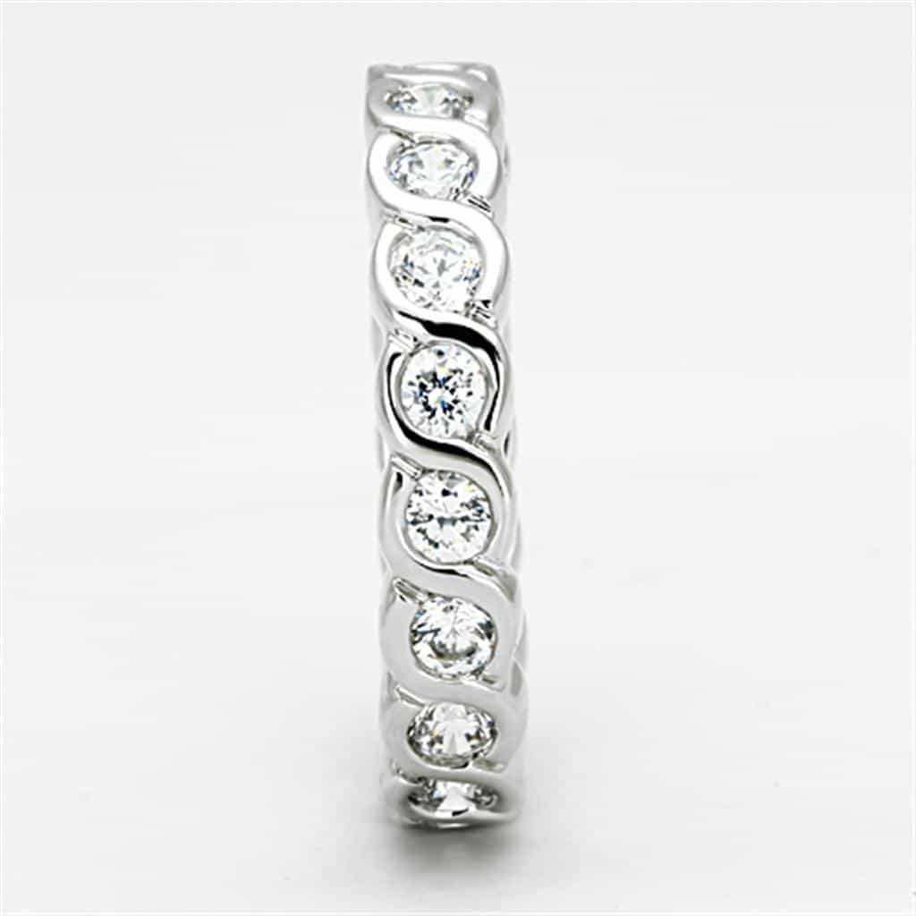 Brass CZ Bezel Round Eternity Band Ring view 8