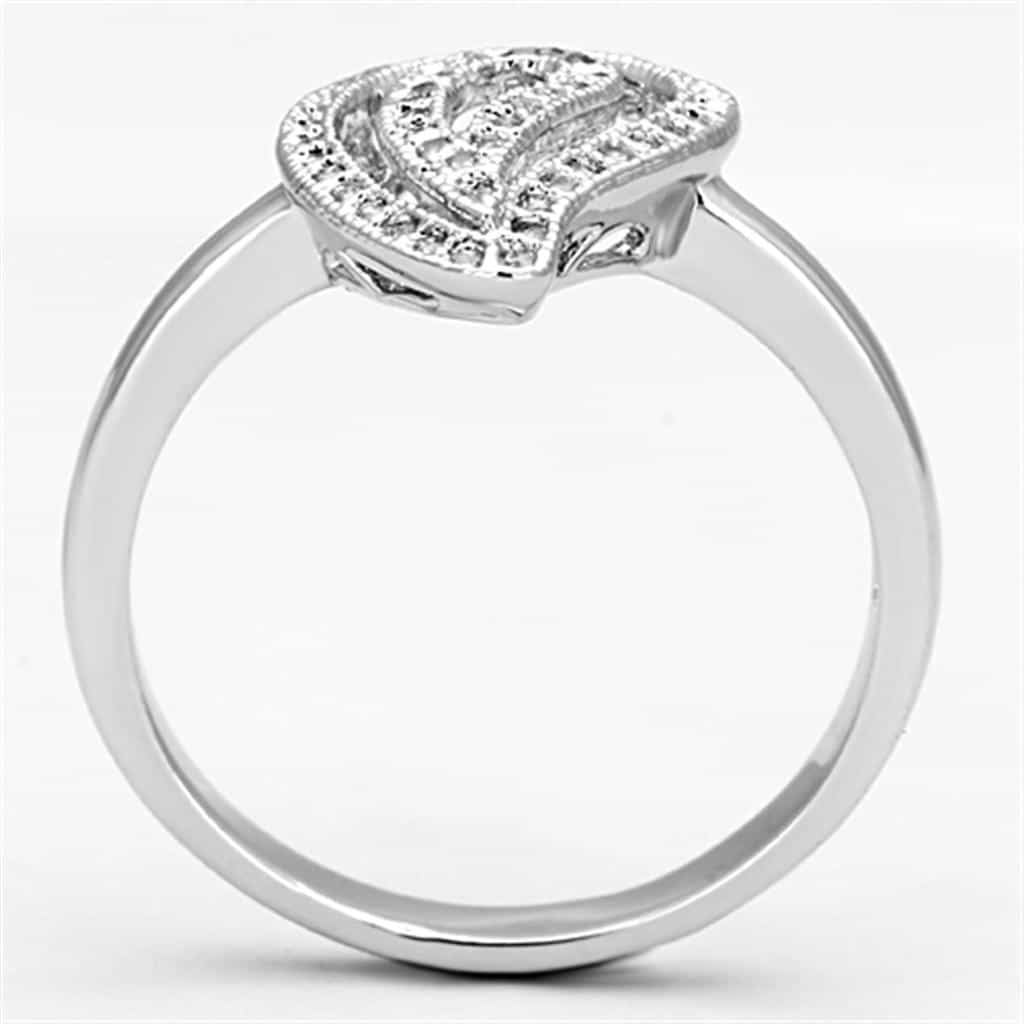 Brass CZ Pave Teardrop Paisley Loop Ring view 6