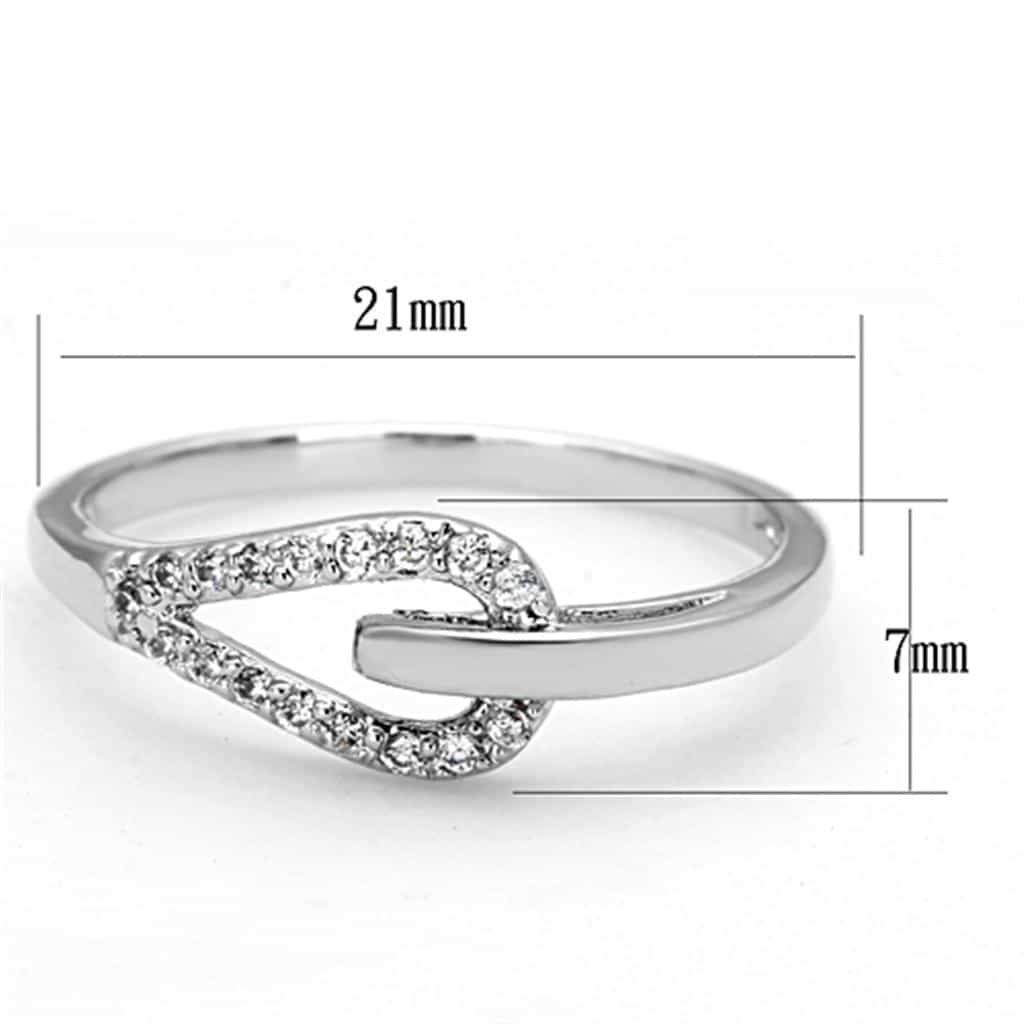 Brass CZ Pave Wave Bypass Band Ring view 4