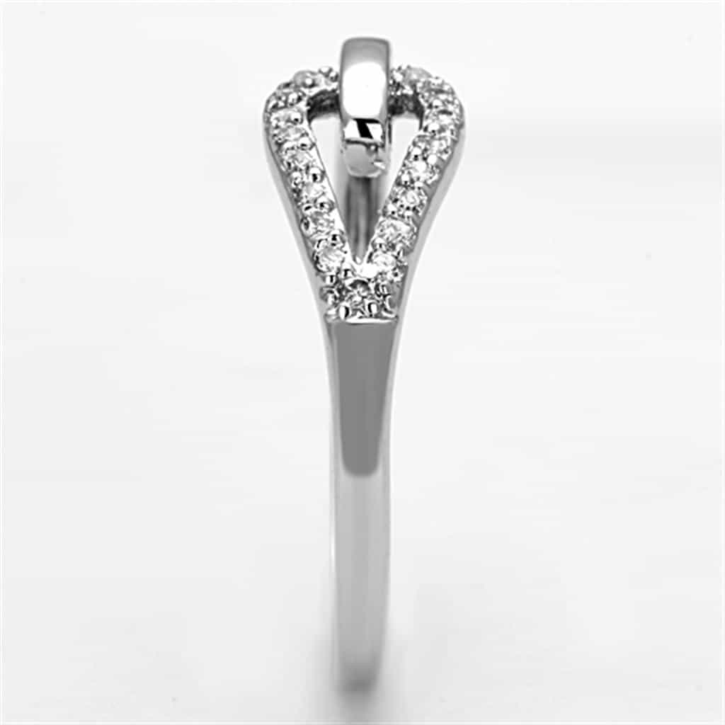 Brass CZ Pave Wave Bypass Band Ring view 8