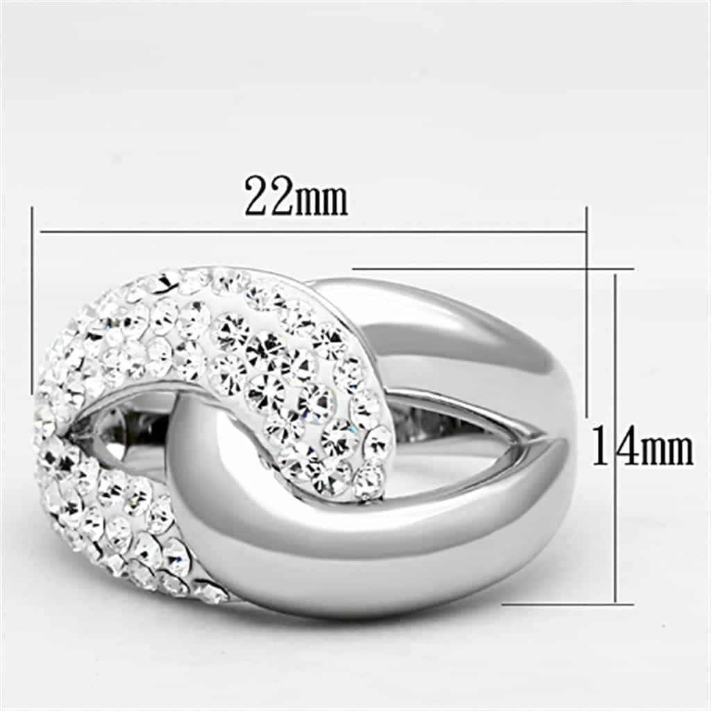 Brass CZ Pave Teardrop Crossover Dome Ring view 4