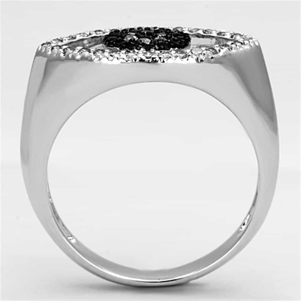 Brass Black CZ Evil Eye Signet Ring view 6