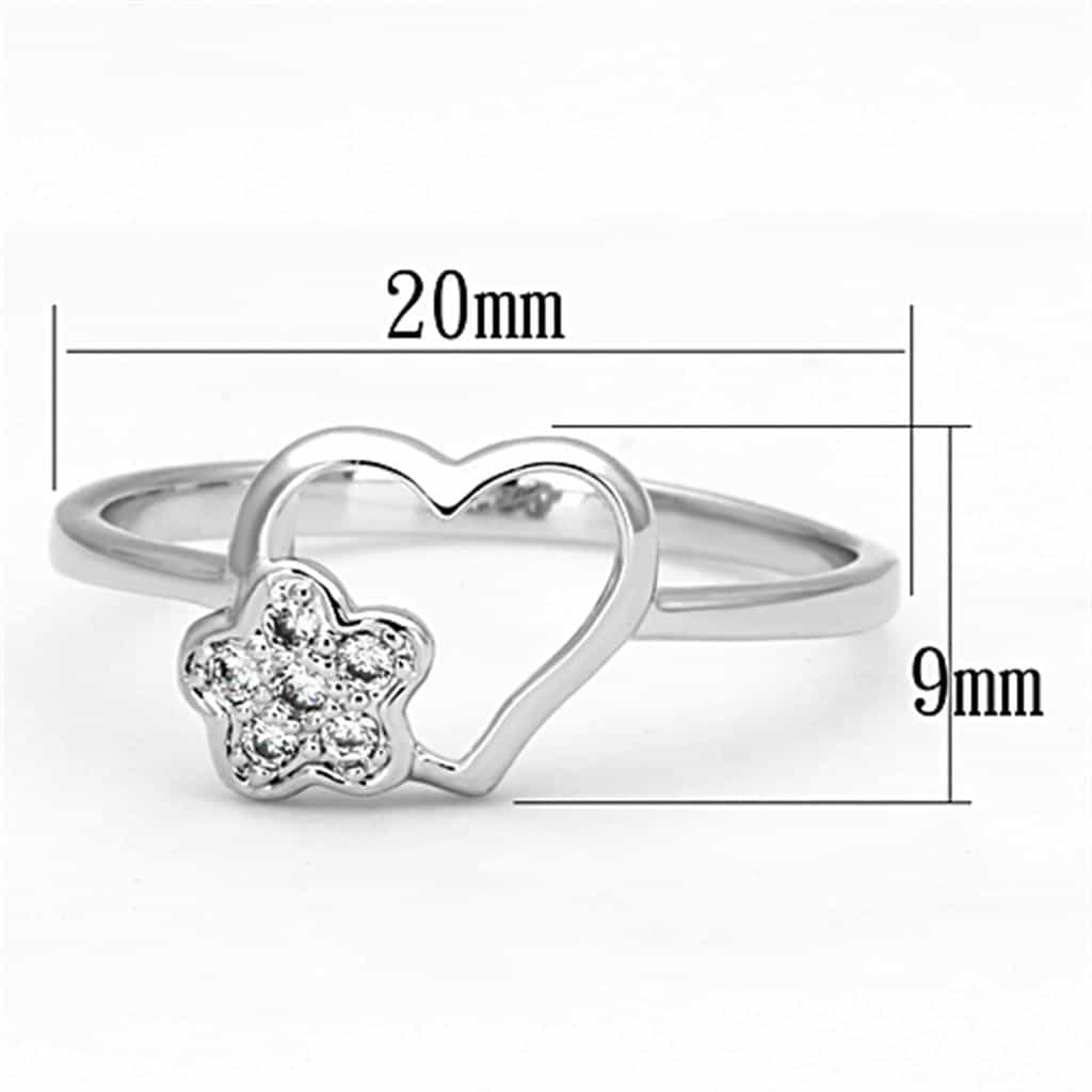 Brass Open Heart Flower Charm Bypass Ring view 4