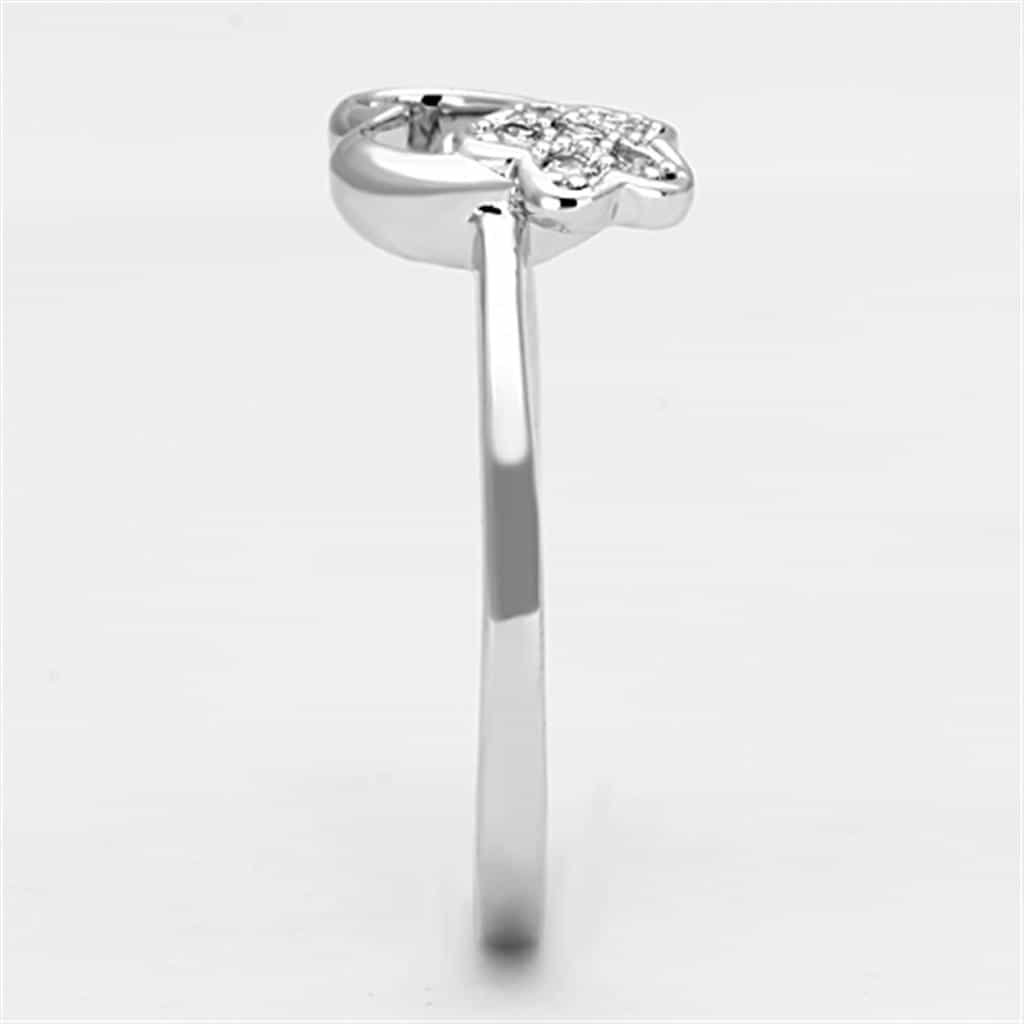 Brass Open Heart Flower Charm Bypass Ring view 8