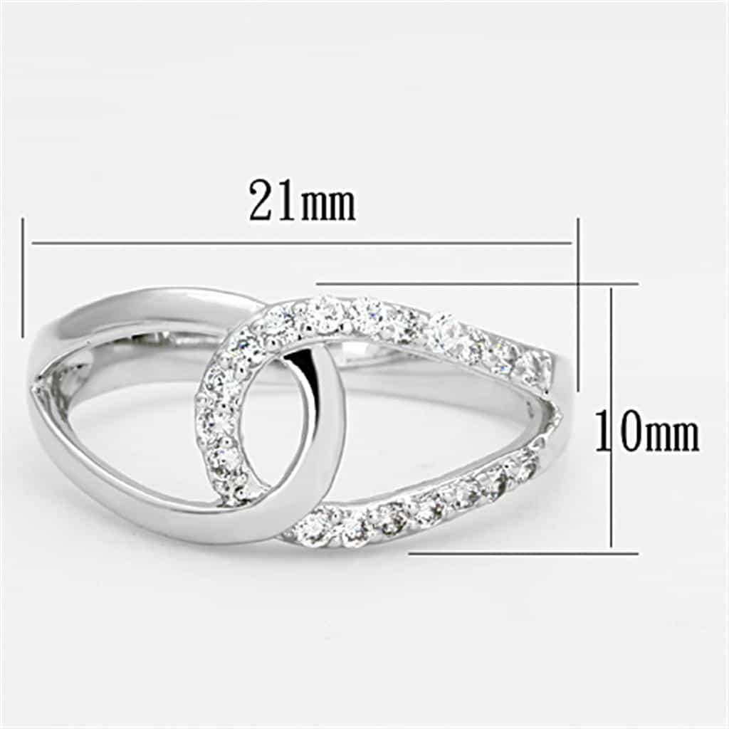 Brass CZ Pave Loop Bypass Open Ring view 4