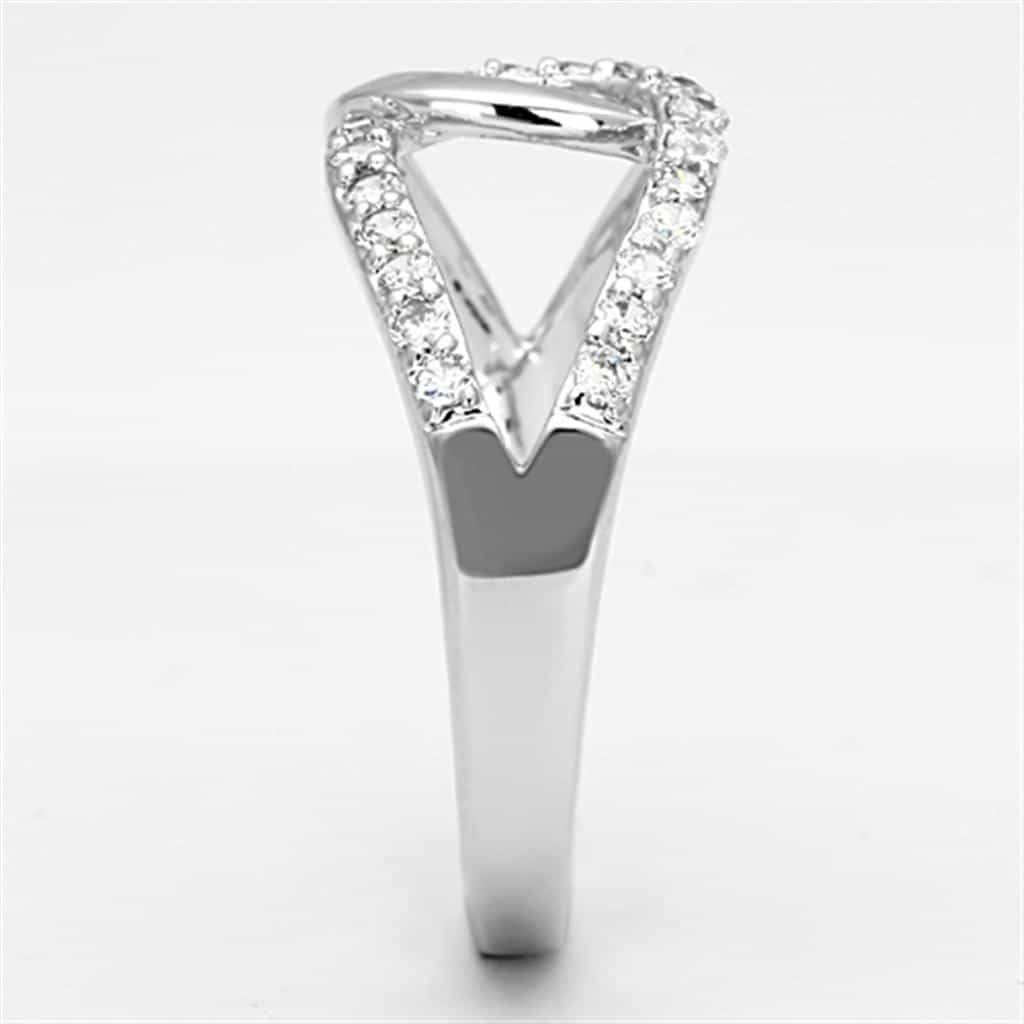 Brass CZ Pave Loop Bypass Open Ring view 8