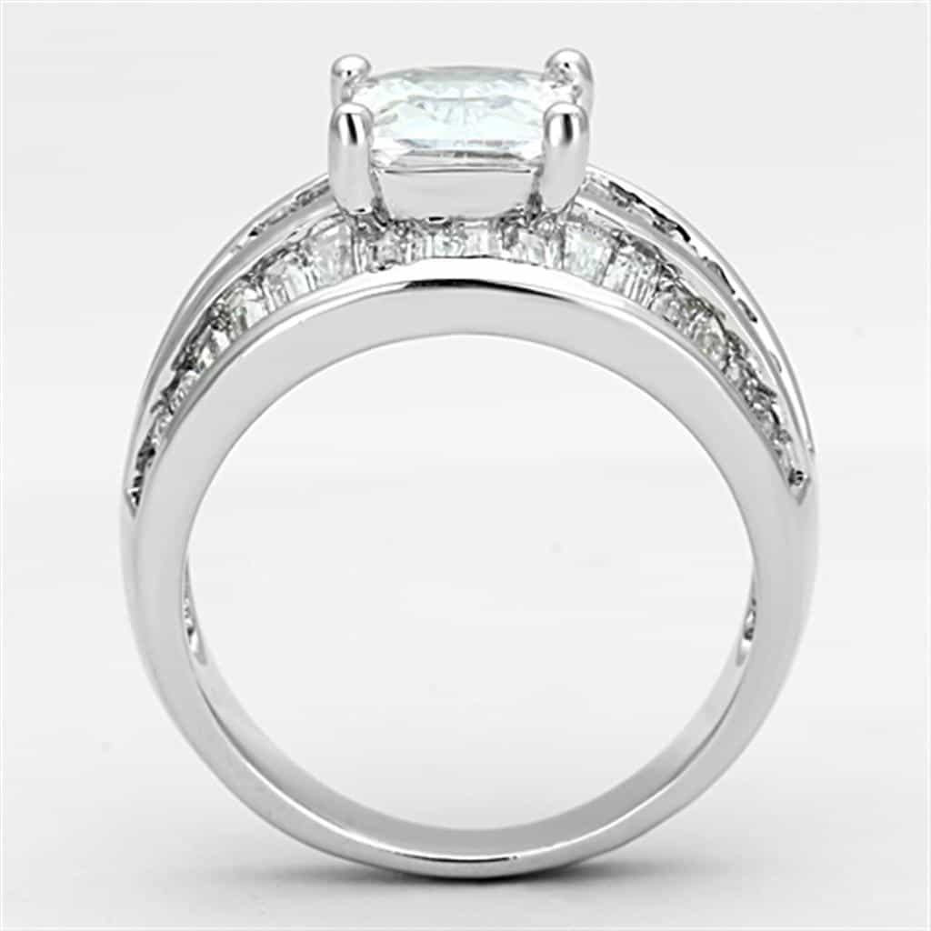 Brass CZ Princess Baguette Channel Wide Ring view 6