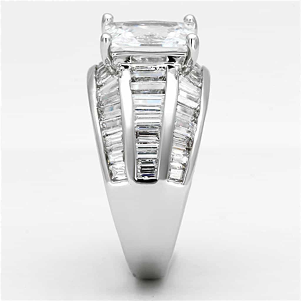 Brass CZ Princess Baguette Channel Wide Ring view 8