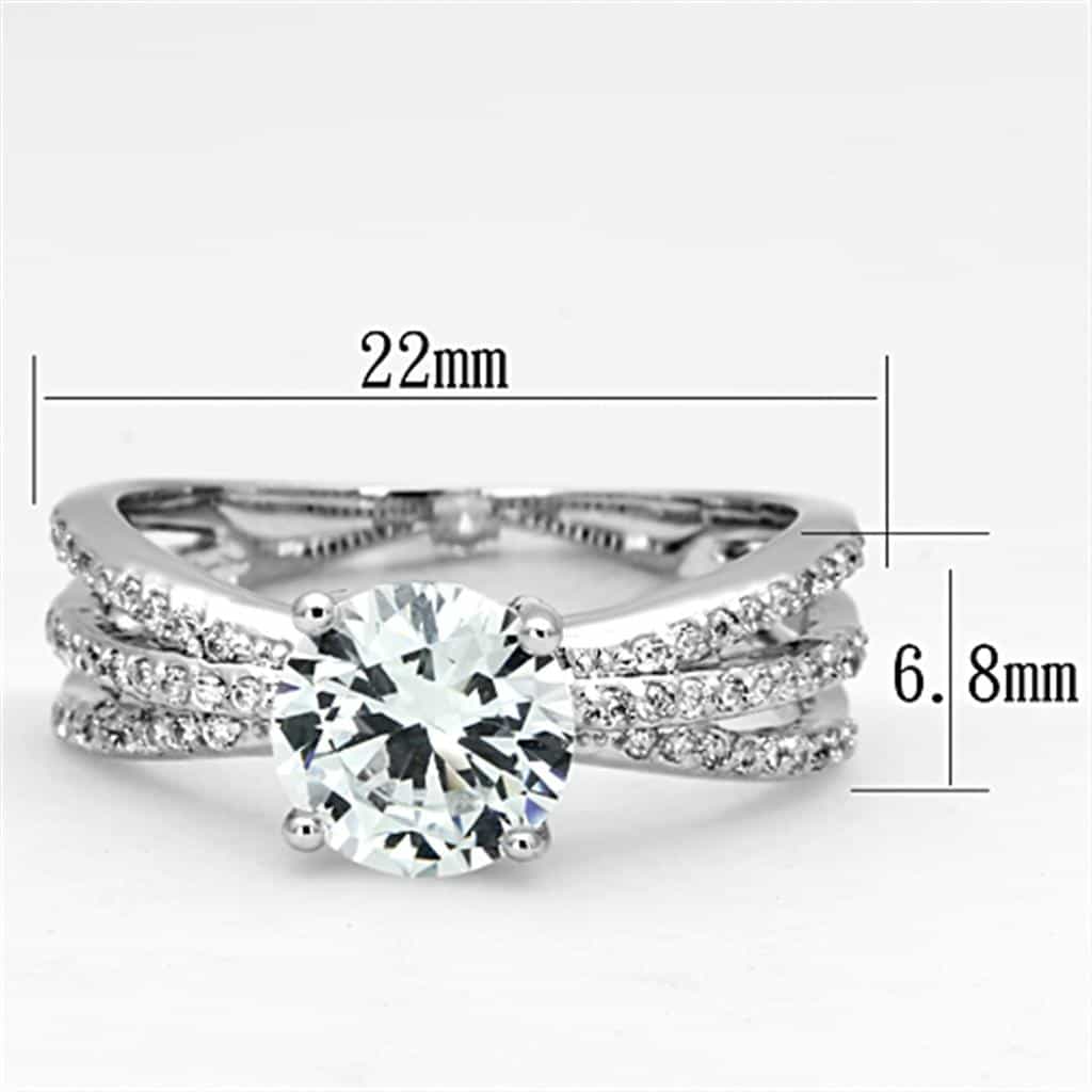Brass CZ Round Solitaire Pave Split Shank Ring 3W478 view 4