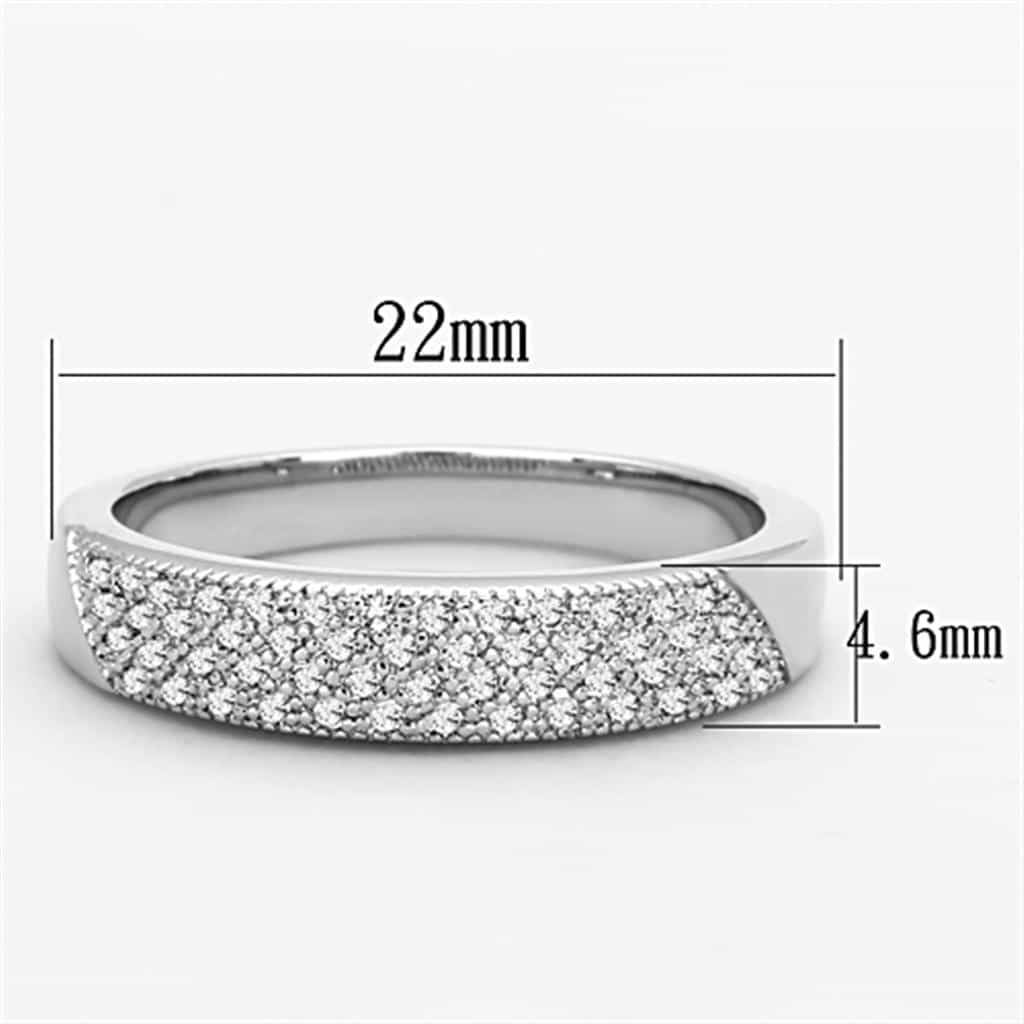 Brass CZ Micro Pave Triple Row Wide Band Ring view 4