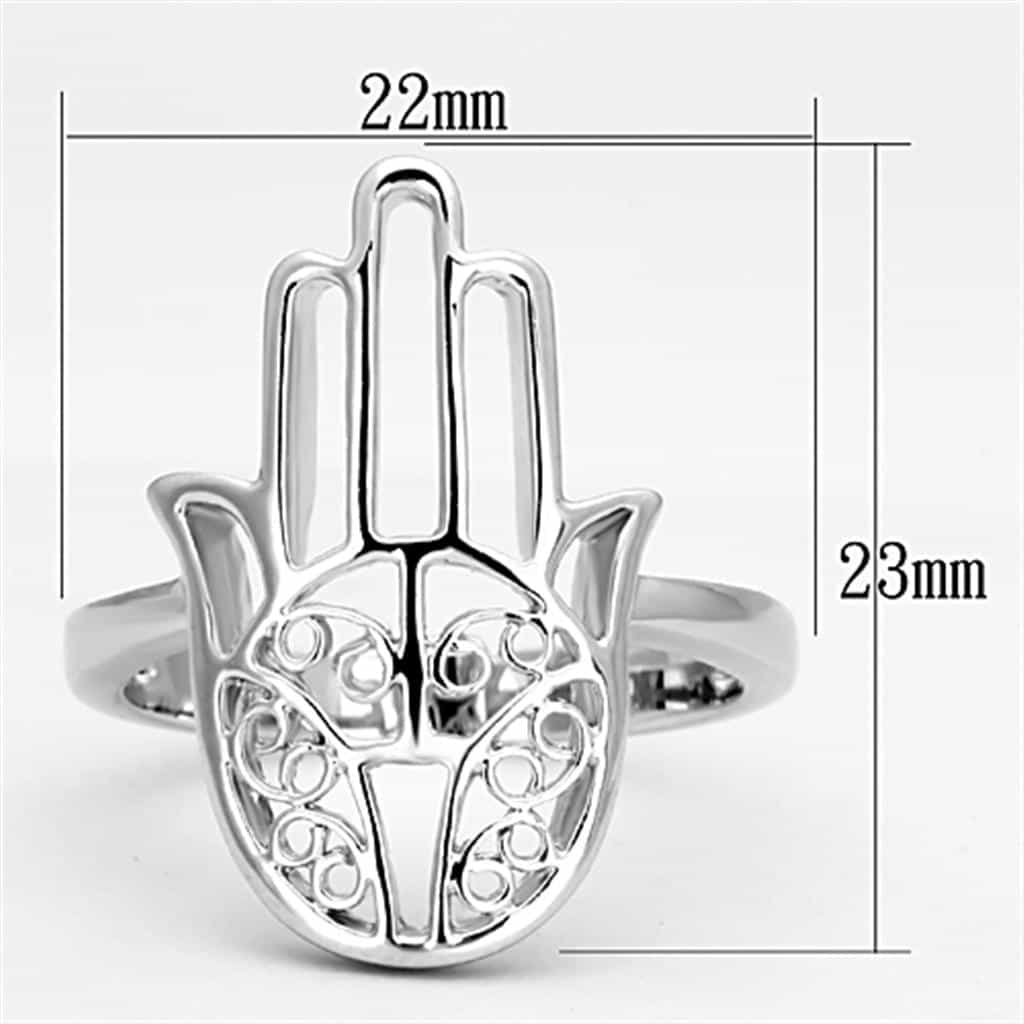 Brass Hamsa Hand Filigree Cross Open Ring view 4