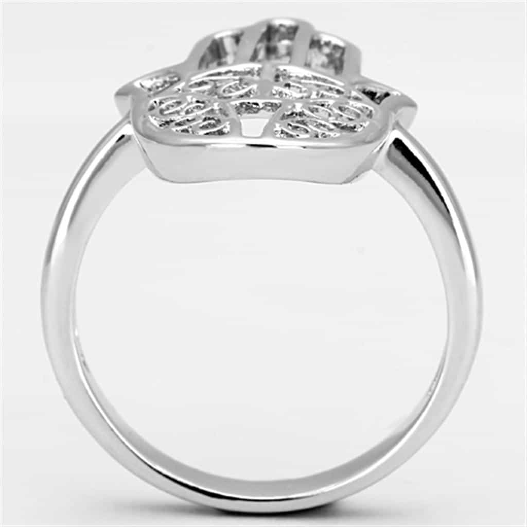 Brass Hamsa Hand Filigree Cross Open Ring view 6