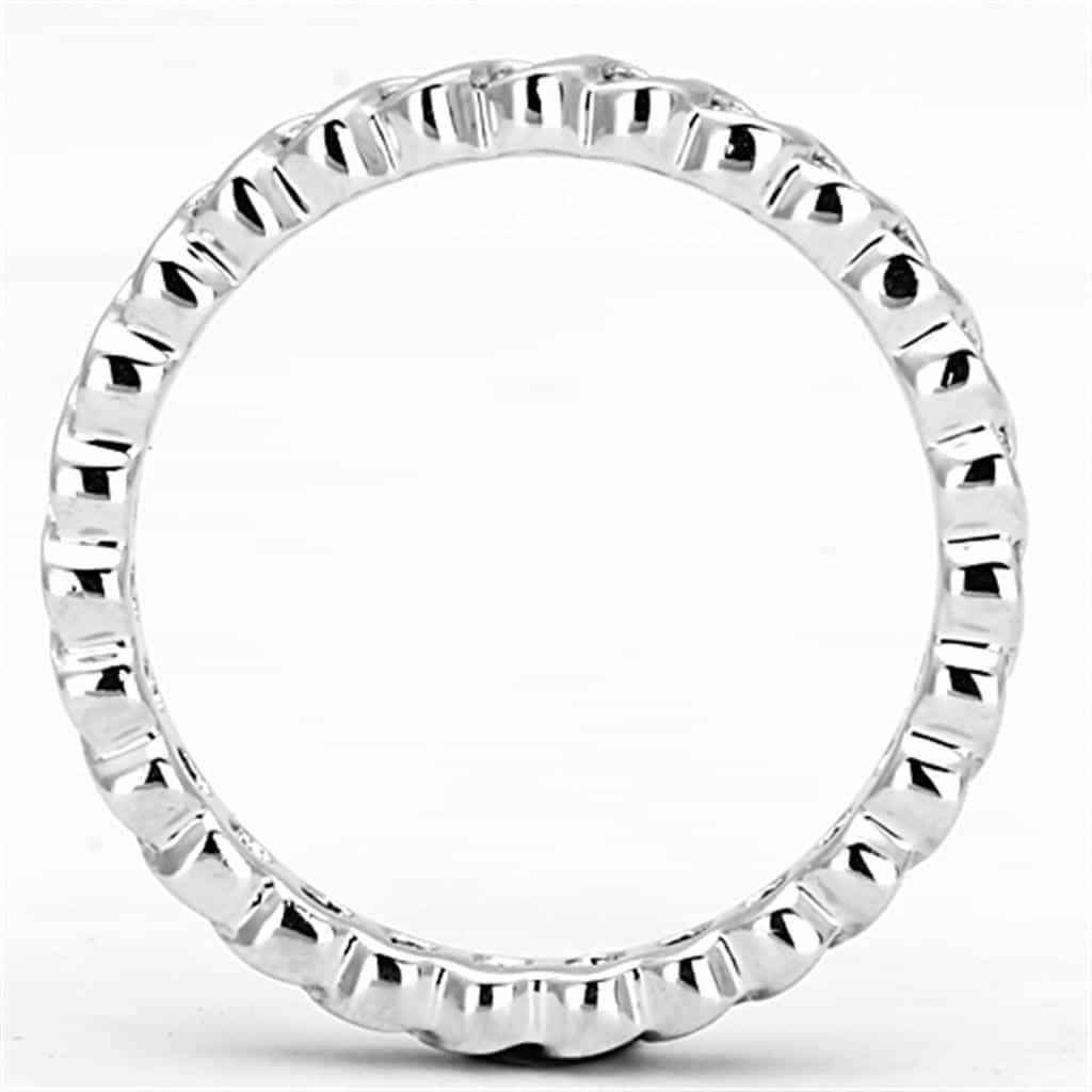 Brass CZ Bubble Bezel Eternity Band Ring view 6