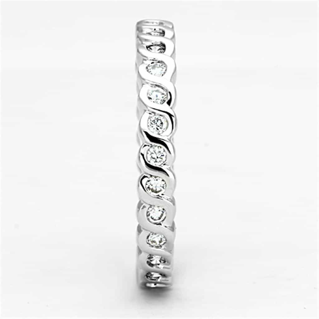Brass CZ Bubble Bezel Eternity Band Ring view 8