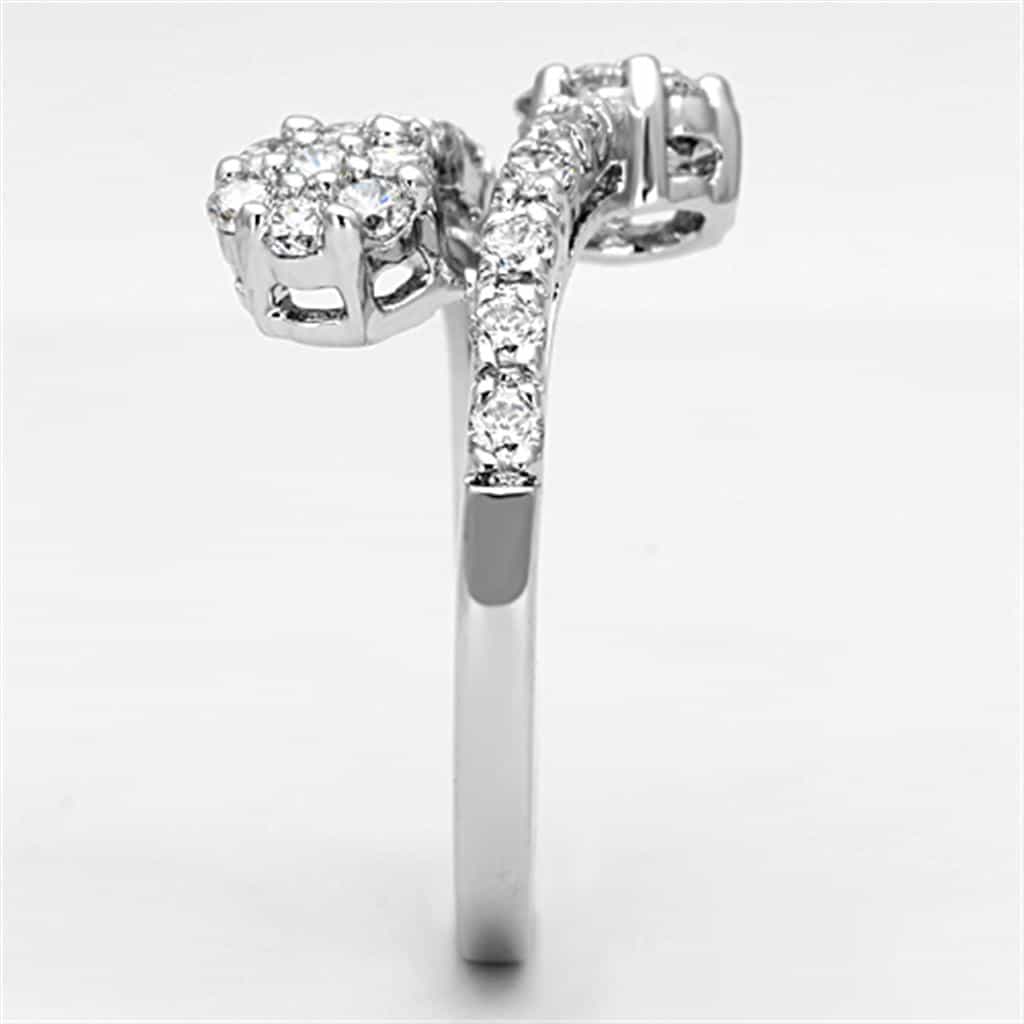 Brass CZ Pave Double Row X Crossover Ring view 8