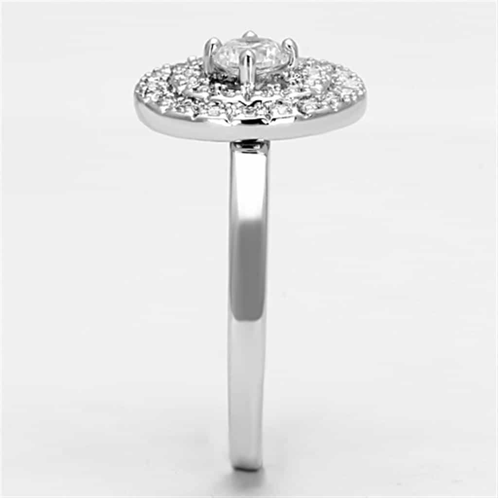 Brass CZ Round Double Halo Solitaire Ring view 8