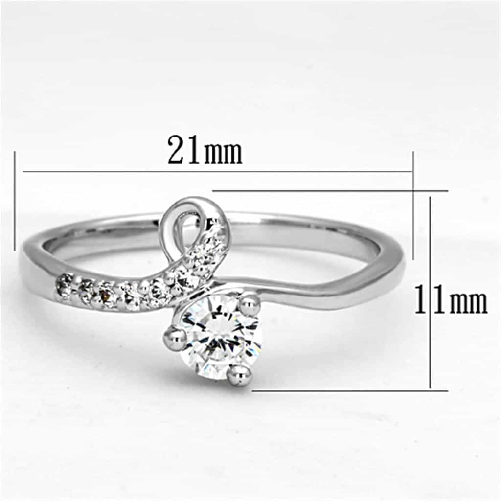 Brass CZ Round Infinity Swirl Bypass Ring view 4