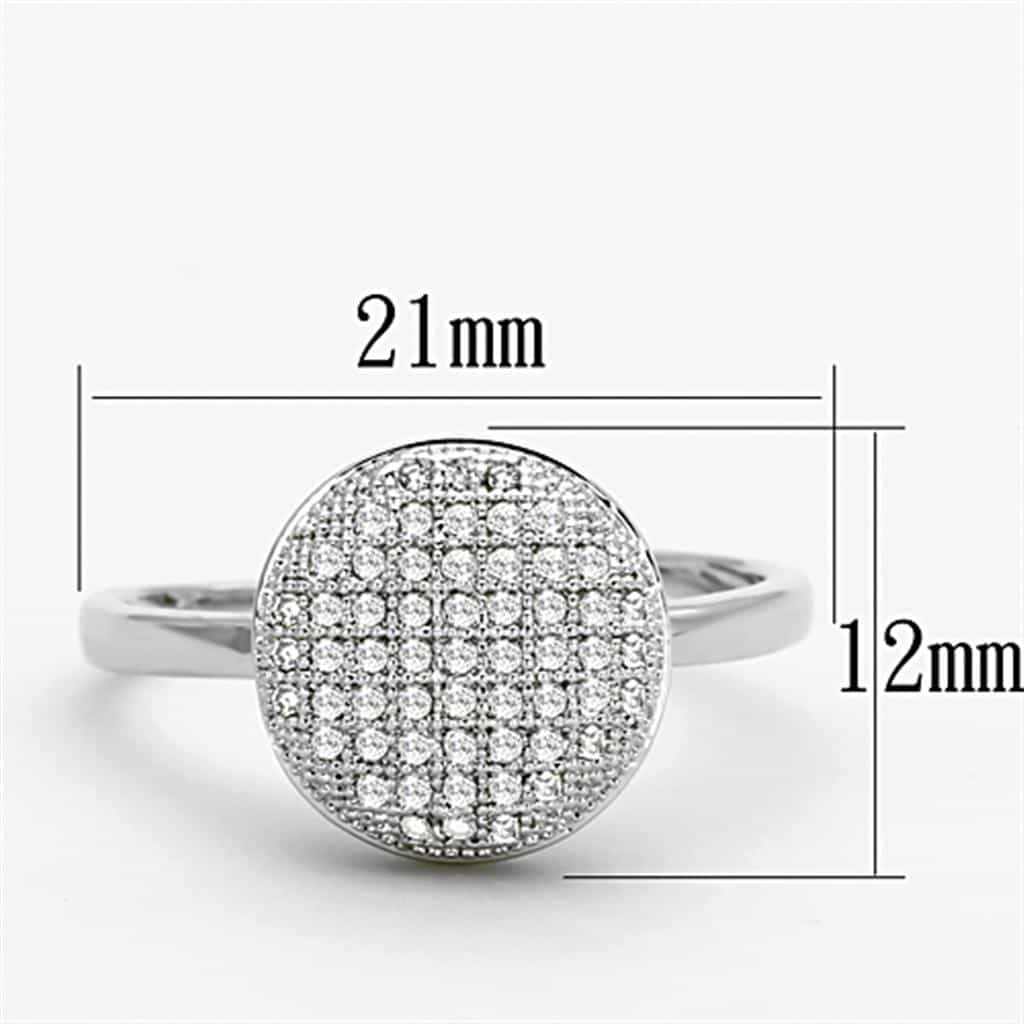Brass CZ Micro Pave Dome Disc Adjustable Ring view 4