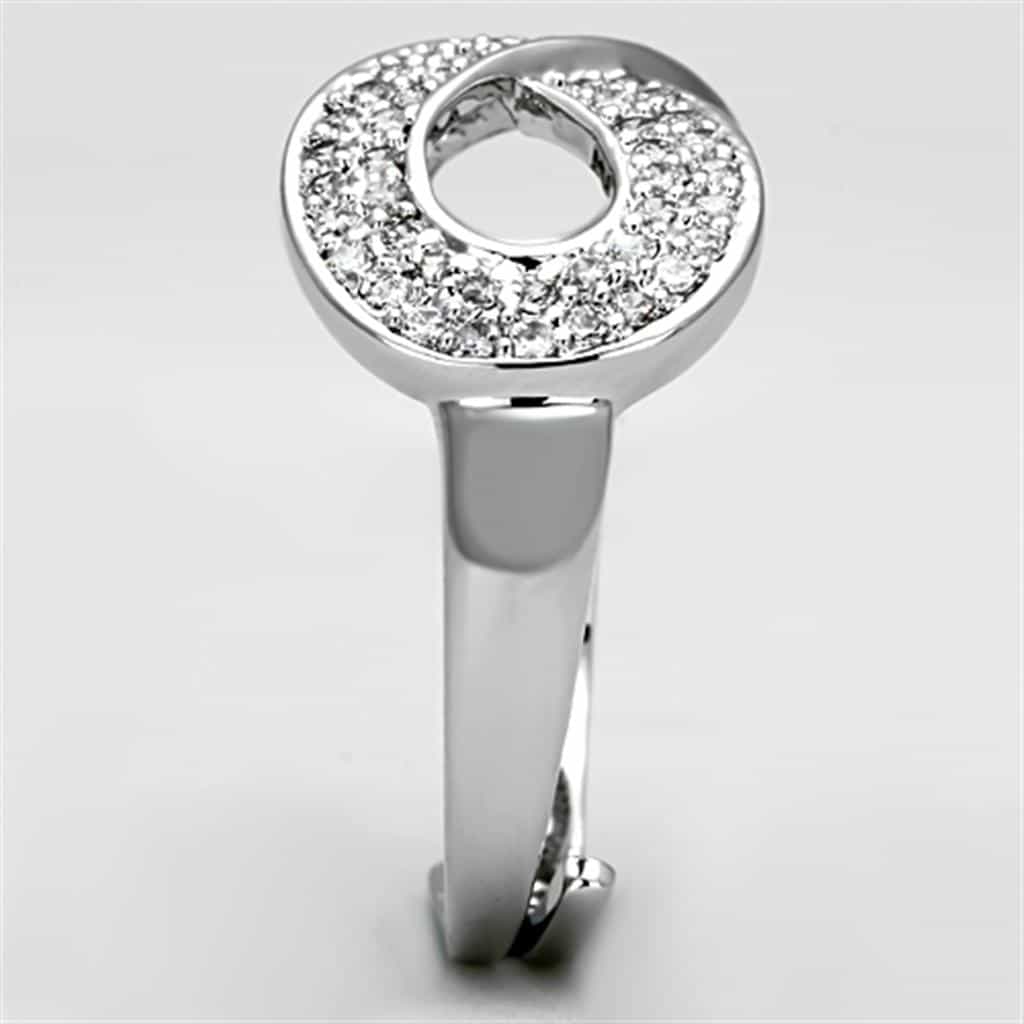 Brass CZ Pave Infinity Figure Eight Open Ring view 8