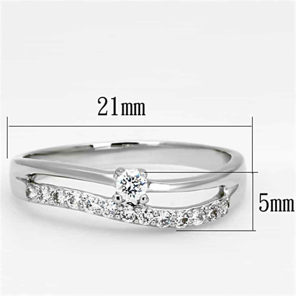 Brass CZ Round Pave Solitaire Tapered Ring view 4