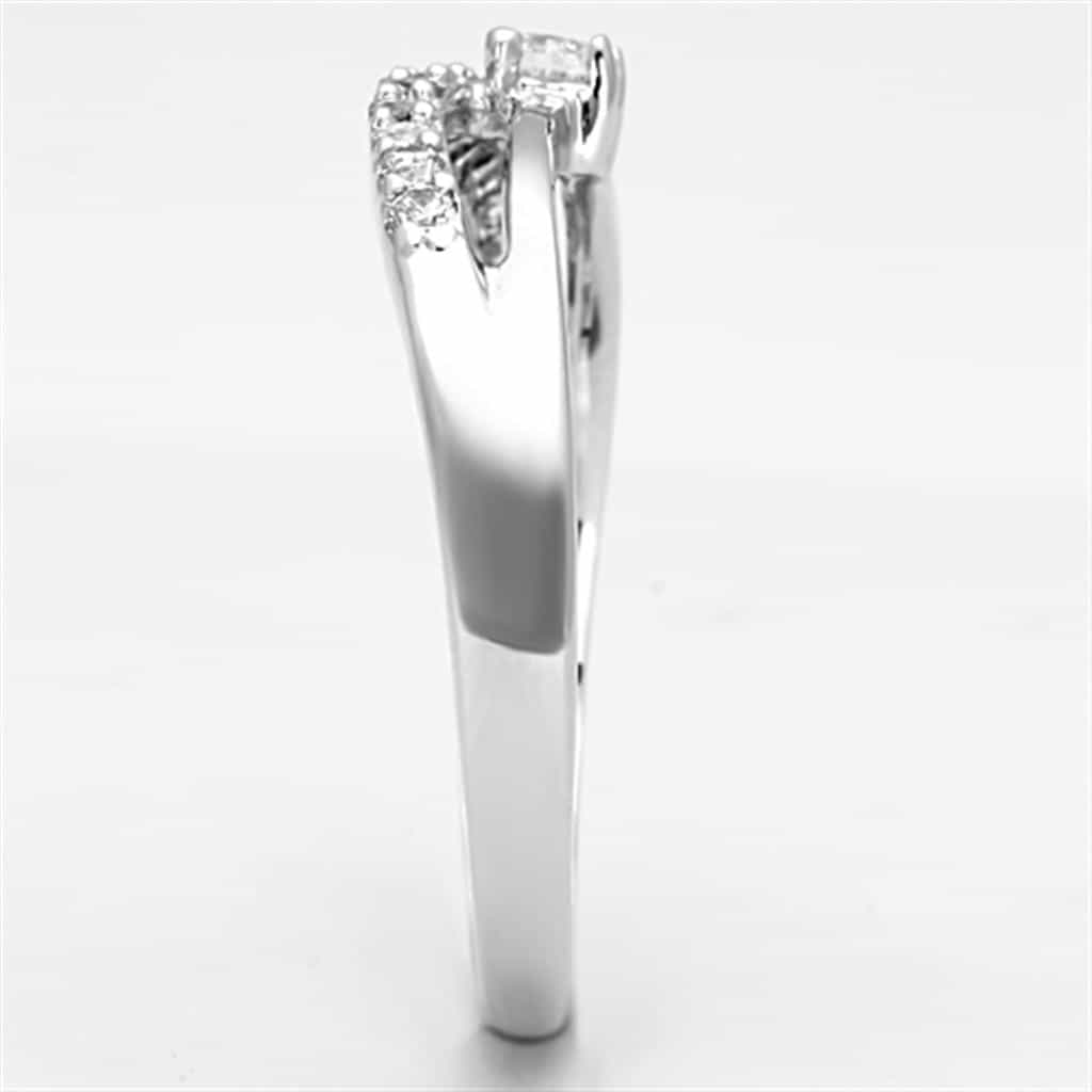 Brass CZ Round Pave Solitaire Tapered Ring view 8