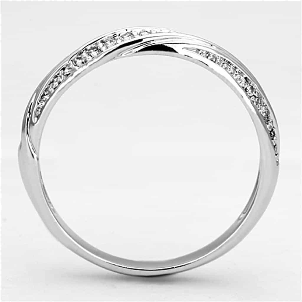 Brass CZ Princess Channel Tapered Band Ring view 6