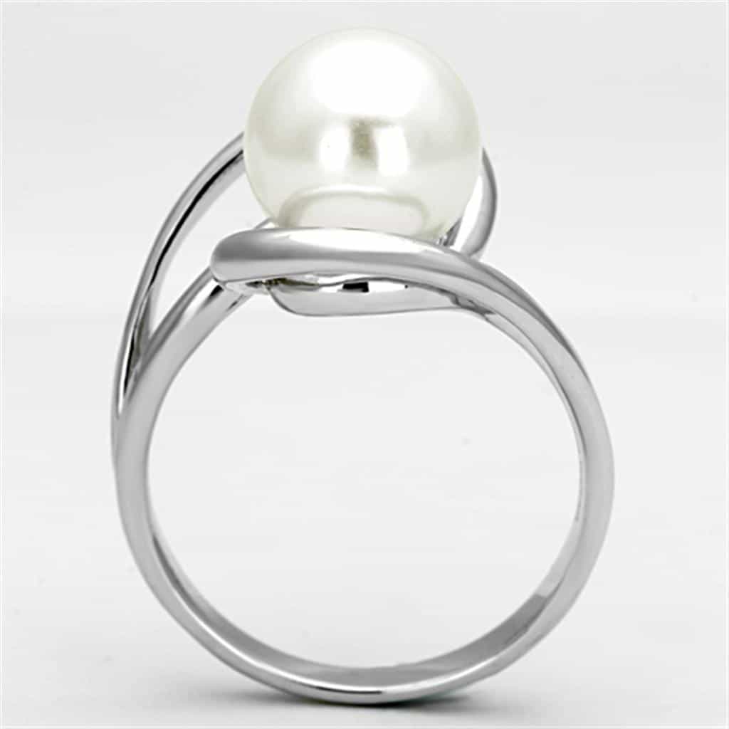 Brass Pearl Polished Swirl Bypass Ring view 6