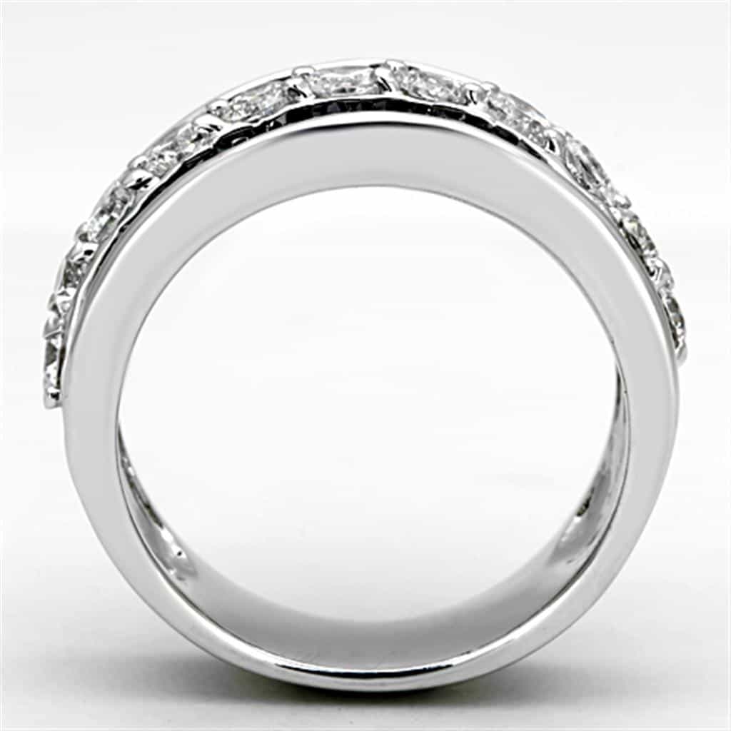 Brass Black CZ Baguette Channel Wide Band Ring view 6