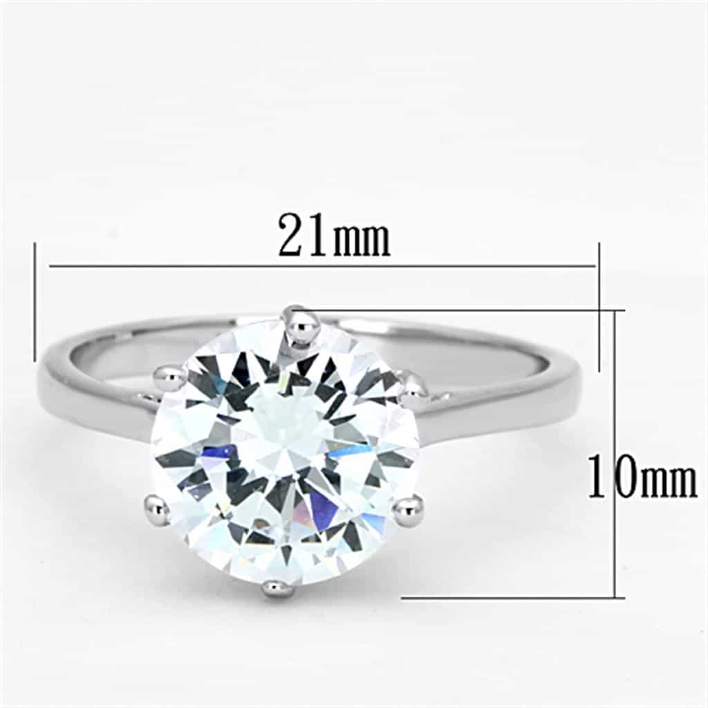 Brass CZ Round Six-Prong Solitaire Classic Ring view 4