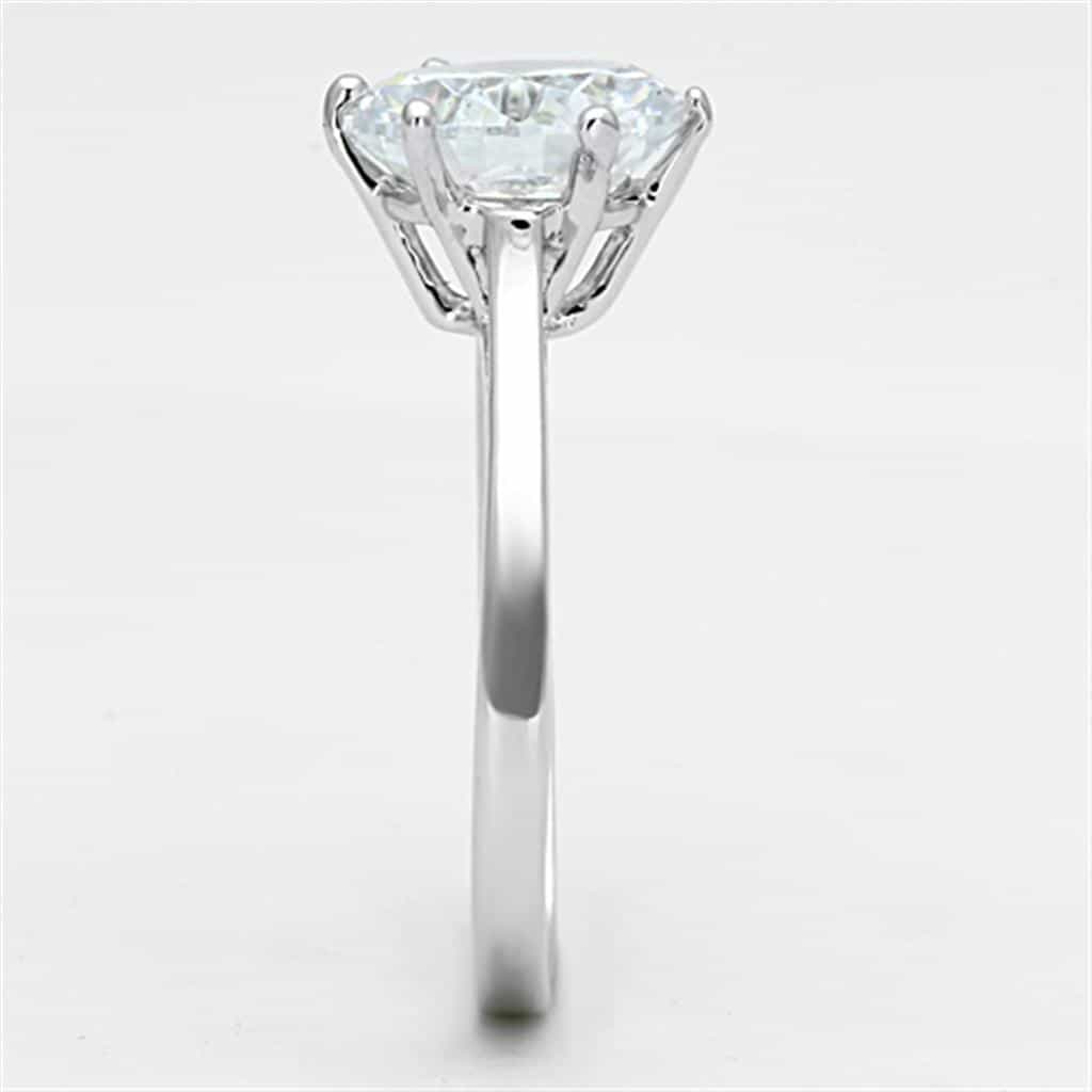 Brass CZ Round Six-Prong Solitaire Classic Ring view 8