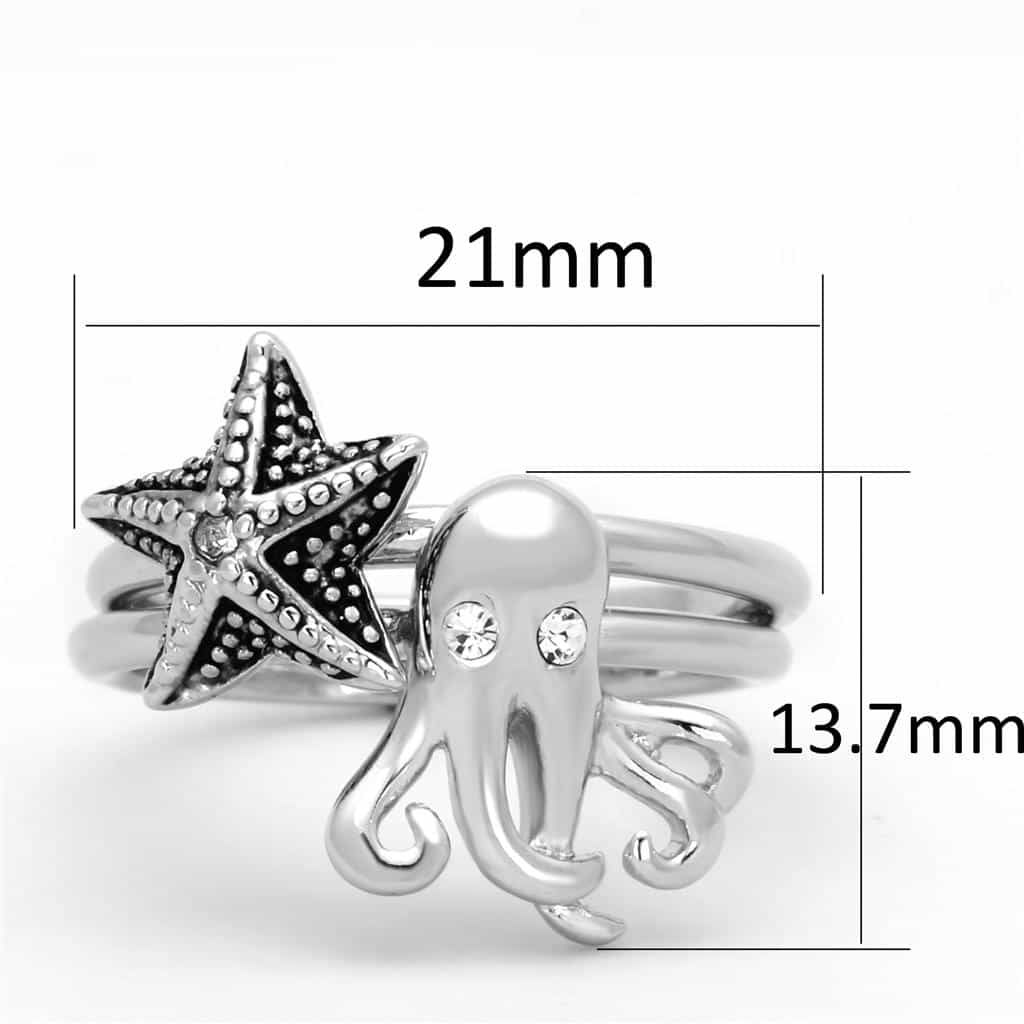 Brass Starfish Octopus Sea Life Open Ring view 4