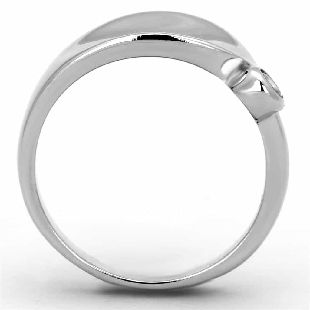 Brass CZ Bezel Polished Dome Signet Ring view 6
