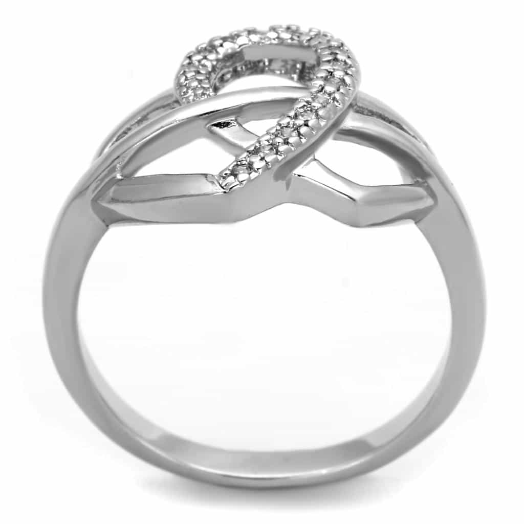 Brass CZ Pave Infinity Loop Open Ring view 6