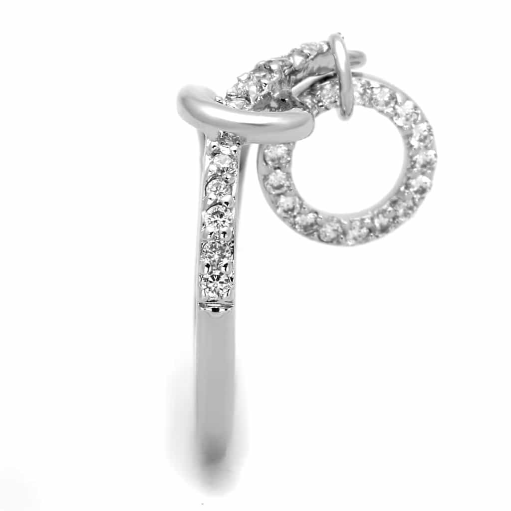 Brass CZ Pave Circle Infinity Loop Ring view 8