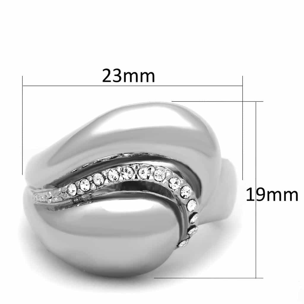 Brass CZ Pave Pearl Dome Teardrop Ring view 4
