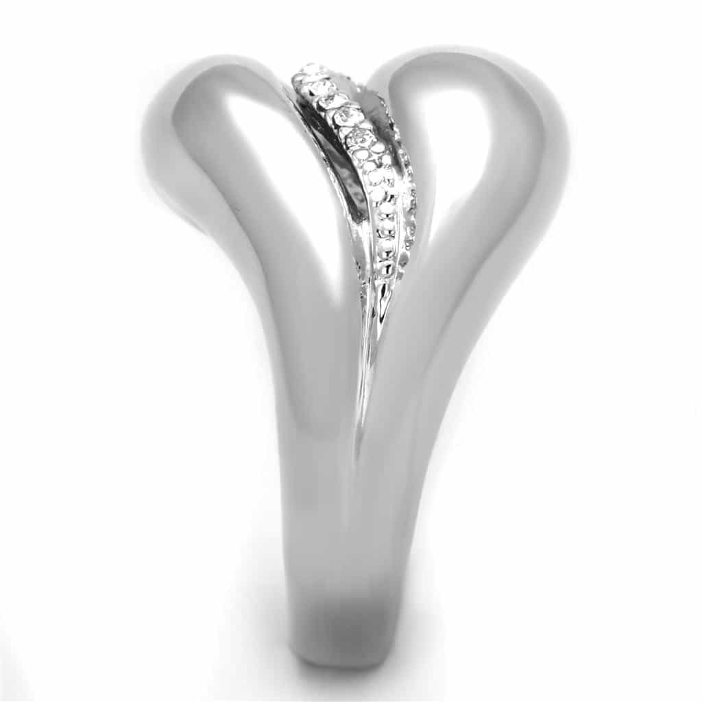 Brass CZ Pave Pearl Dome Teardrop Ring view 8