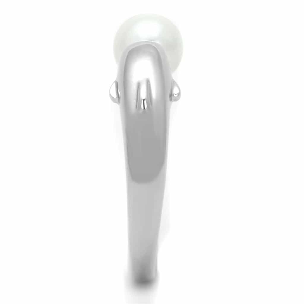 Brass Pearl Dolphin Open Bypass Ring view 8