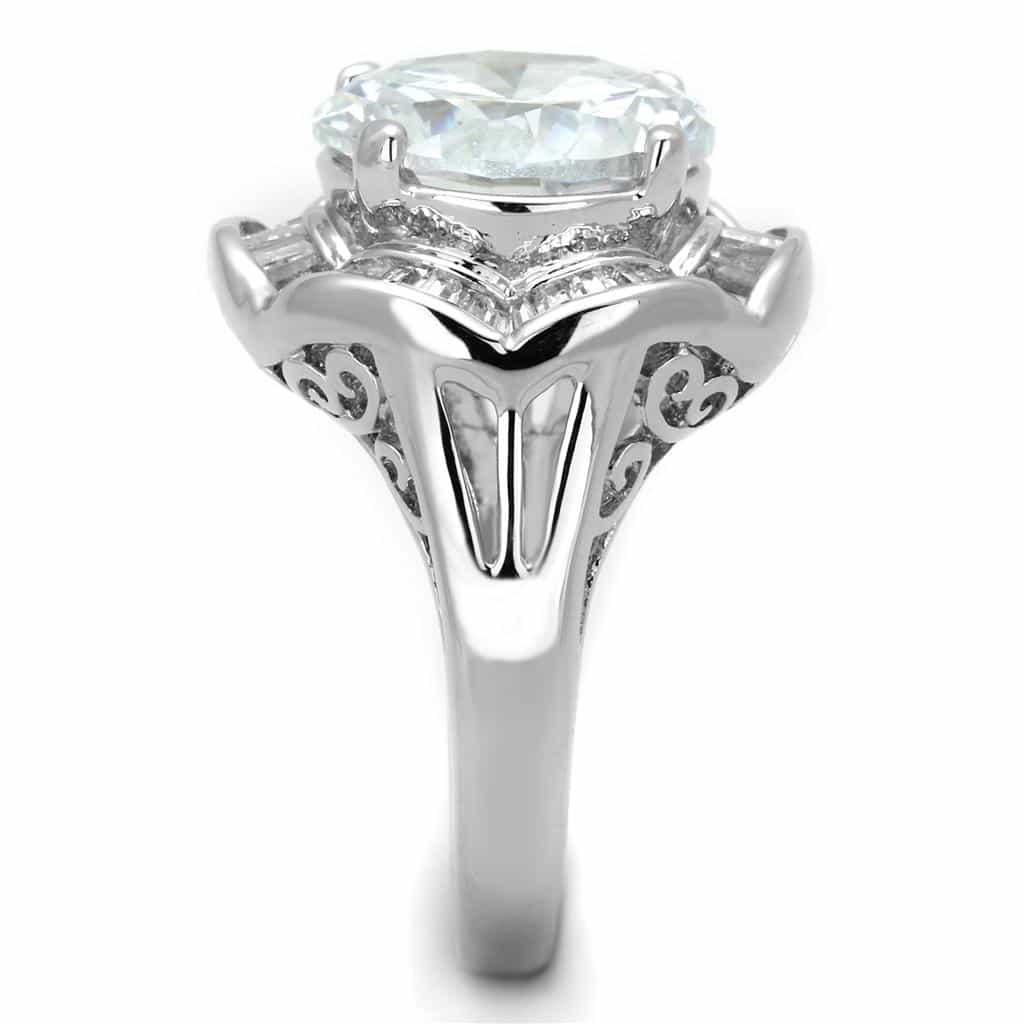 Brass CZ Round Baguette Halo Statement Ring view 8