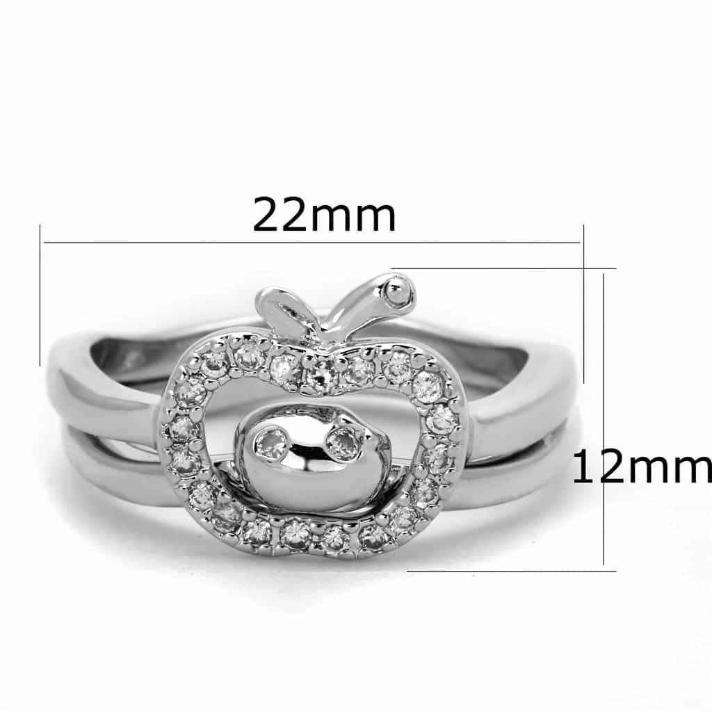 Brass CZ Pave Apple Motif Cocktail Ring view 4