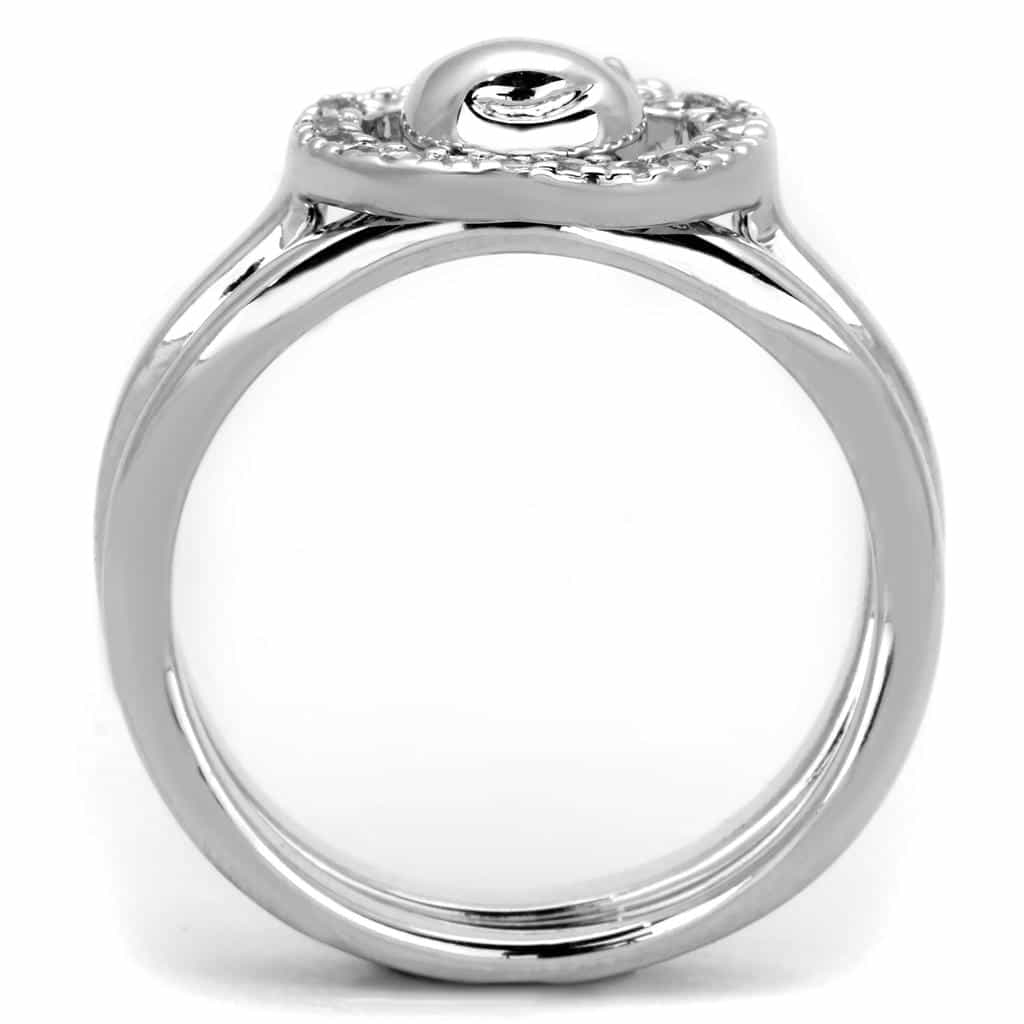 Brass CZ Pave Apple Motif Cocktail Ring view 6