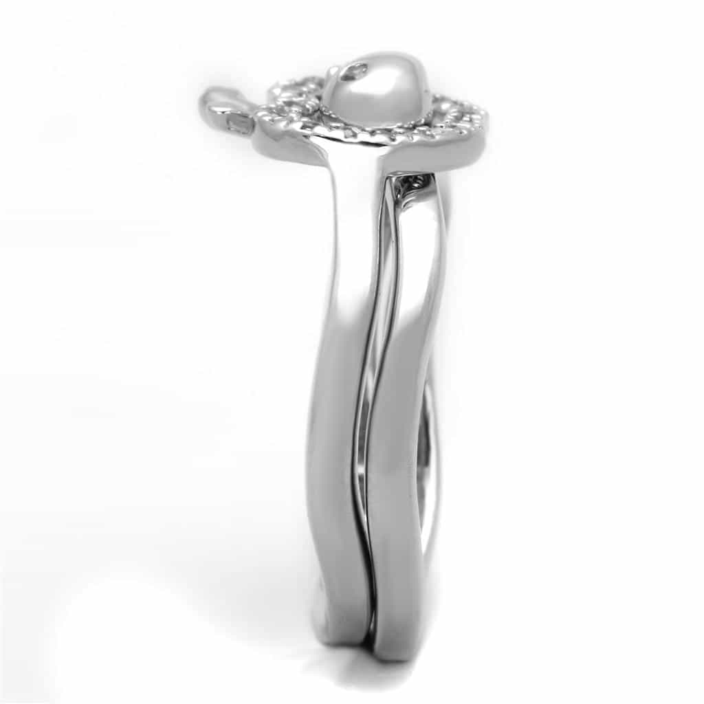 Brass CZ Pave Apple Motif Cocktail Ring view 8