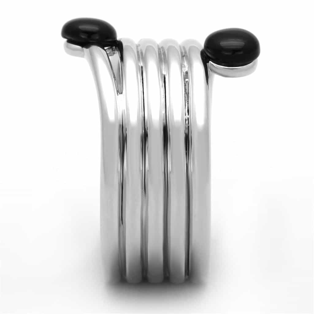 Brass Black Onyx Ball Wire Wrap Multi-Row Ring view 8