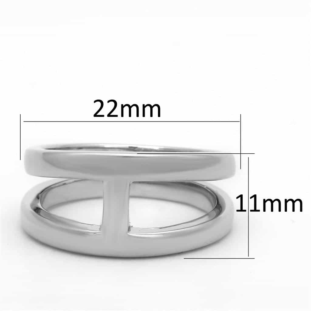 Brass Polished Geometric Open Bar Band Ring view 4