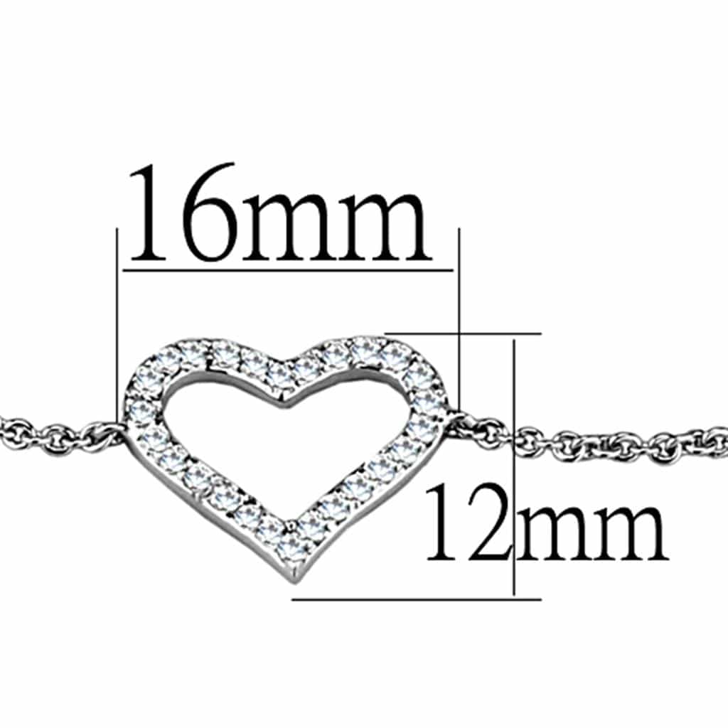 Brass Polished Open Heart Chain Bracelet view 6