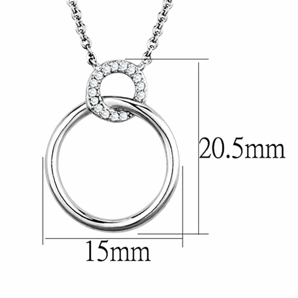 Brass Polished Double Circle Pendant Necklace view 4