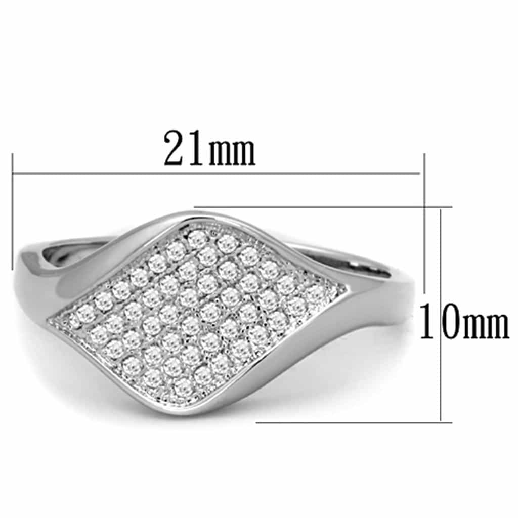 Brass CZ Pave Shield Signet Ring view 4